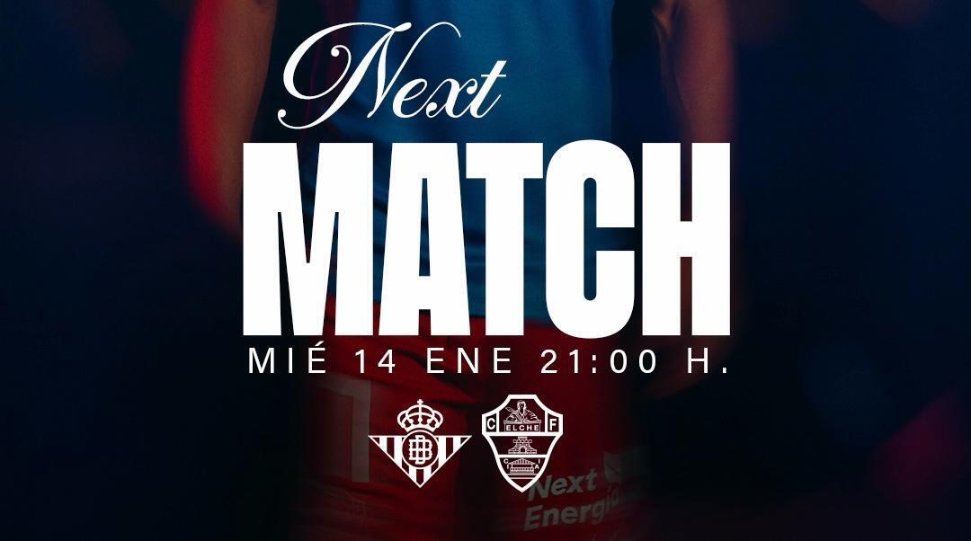Elche CF aspiră la miracole în Copa del Rey Elche CF revine pe scena Copa del Rey cu un meci decisiv împotriva lui Real Betis, programat pentru miercuri, 14 ianuarie, la ora 21:00, pe stadionul La Cartuja din Sevilla
