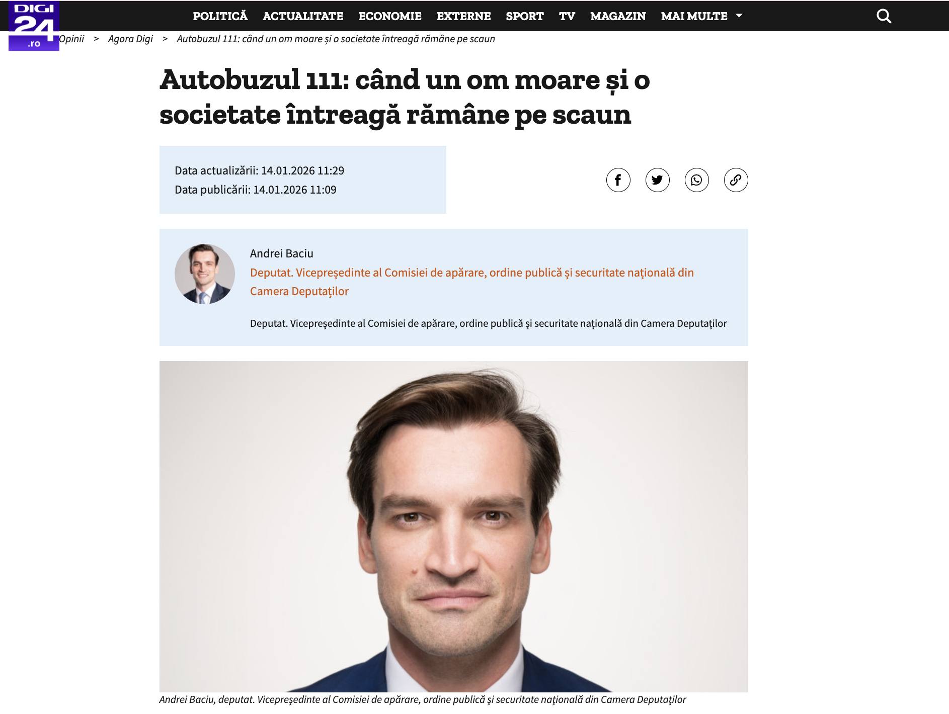 Bărbat moare singur în autobuzul plin