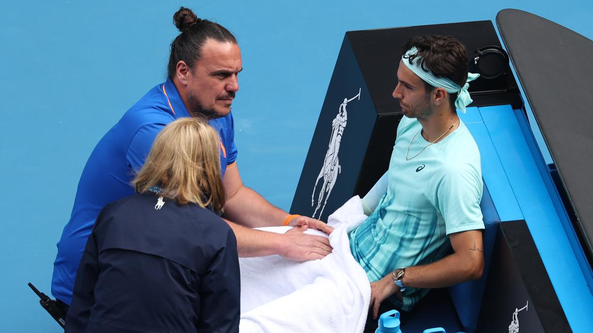 Musetti, accidentat în fața lui Djokovic la Australian Open