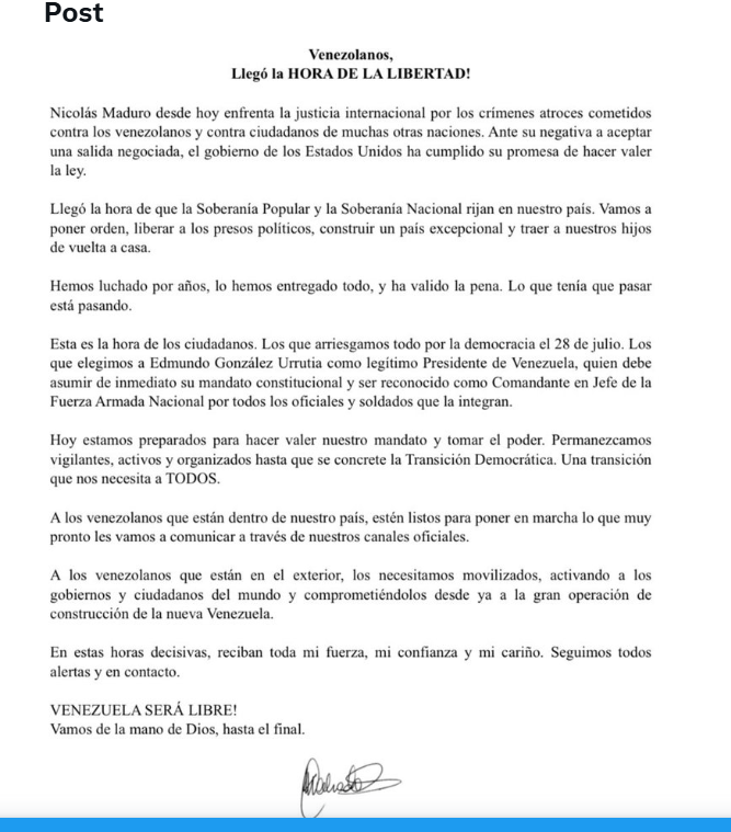 Venezuela sub șoc: Lidera opoziției, María Corina Machado, reacționează la captura președintelui Maduro de către trupele americane Venezuela traversează o perioadă extrem de tensionată după ce forțele militare ale Statelor Unite au reținut președintele Nicolás Maduro și soția sa, Isabel Rodríguez, într-un atac surpriză care a zguduit scena politică și diplomatică internațională