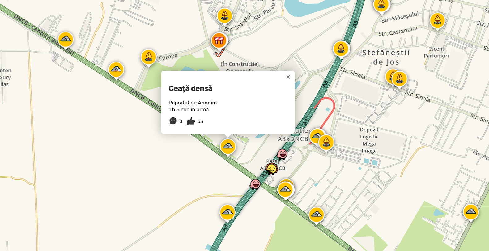 Infotrafic avertizează șoferii din București: nu opriți pe benzile de rulare sau de urgență ale autostrăzilor din cauza ceții