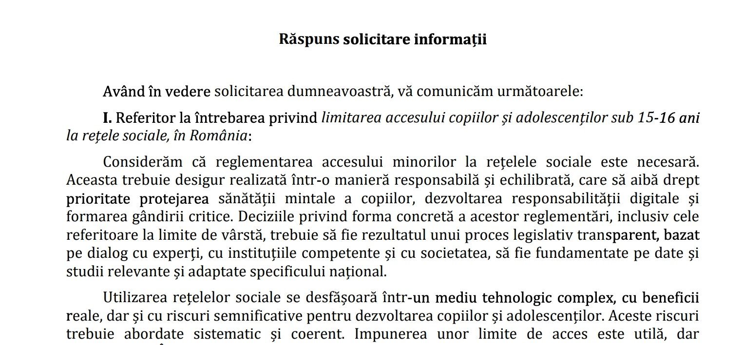 Administrația Prezidențială sprijină reglementarea accesului minorilor la rețelele sociale, dar evită detaliile despre forma exactă pe care o vor lua aceste măsuri