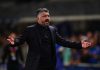 BERGAMO, ITALY - SEPTEMBER 05: Coach Gennaro Gattuso of Italy gesture during the FIFA World Cup 2026 qualifier match between Italy and Estonia at Stadio di Bergamo on September 05, 2025 in Bergamo, Italy. (Photo by Mattia Ozbot/Getty Images)
