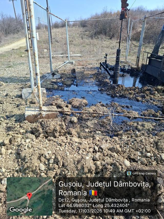 Comisarii Gărzii de Mediu au sancționat dur o firmă din județul Dâmbovița, aplicând o amendă record de 100.000 de lei după ce au descoperit poluare semnificativă cu produse petroliere la două sonde situate în zonă