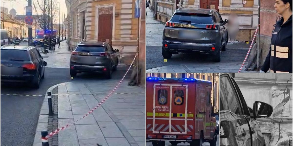 O femeie a căzut victimă unui accident rutier grav în centrul municipiului Cluj-Napoca, după ce două autoturisme au intrat în coliziune pe Calea Moților
