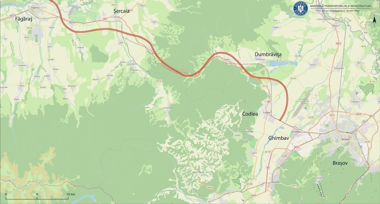Costul pentru construcția autostrăzii dintre Brașov și Făgăraș a fost redus semnificativ, după actualizarea documentației tehnice, ceea ce reprezintă un pas important în demersul de realizare a unei proiectate infrastructuri majore în regiune