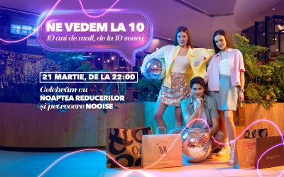 Shopping City Timișoara împlinește zece ani de la inaugurare, o ocazie marcată printr-o campanie aniversară care aduce în prim-plan tradiția “Noaptea Reducerilor” și o petrecere memorabilă marca NOOISE