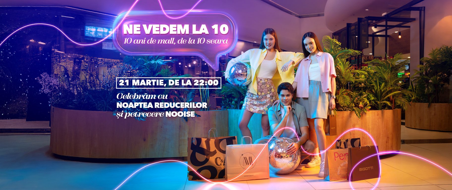 Shopping City Timișoara împlinește zece ani de la inaugurare, o ocazie marcată printr-o campanie aniversară care aduce în prim-plan tradiția “Noaptea Reducerilor” și o petrecere memorabilă marca NOOISE
