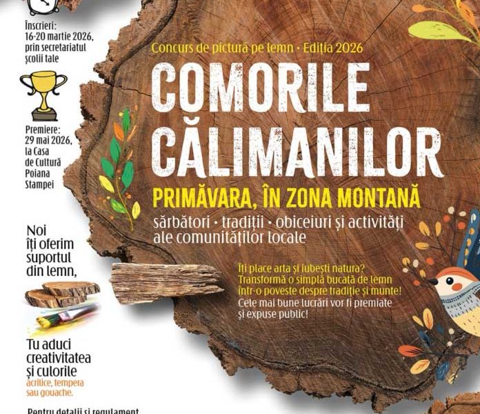 Un concurs de artă și tradiție inspirat de frumusețea naturii Călimanilor va aduce tinerii elevi mai aproape de patrimoniul cultural și natural al țării În inima munților Călimani, o inițiativă menită să celebreze și să promoveze valorile patrimoniului cultural, natural și tradițional prinde contur