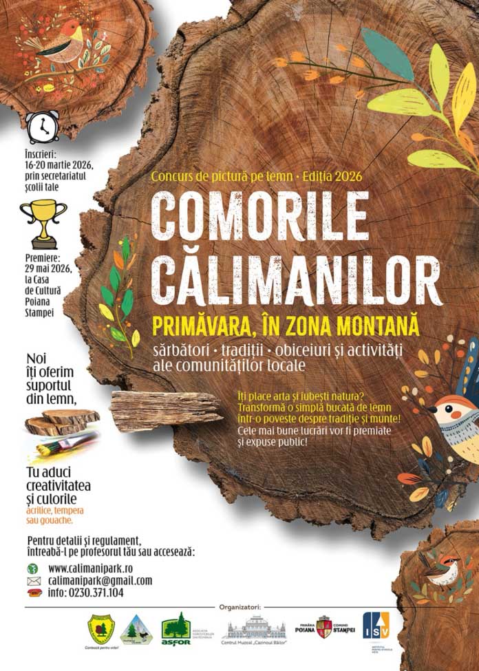 Un concurs de artă și tradiție inspirat de frumusețea naturii Călimanilor va aduce tinerii elevi mai aproape de patrimoniul cultural și natural al țării În inima munților Călimani, o inițiativă menită să celebreze și să promoveze valorile patrimoniului cultural, natural și tradițional prinde contur