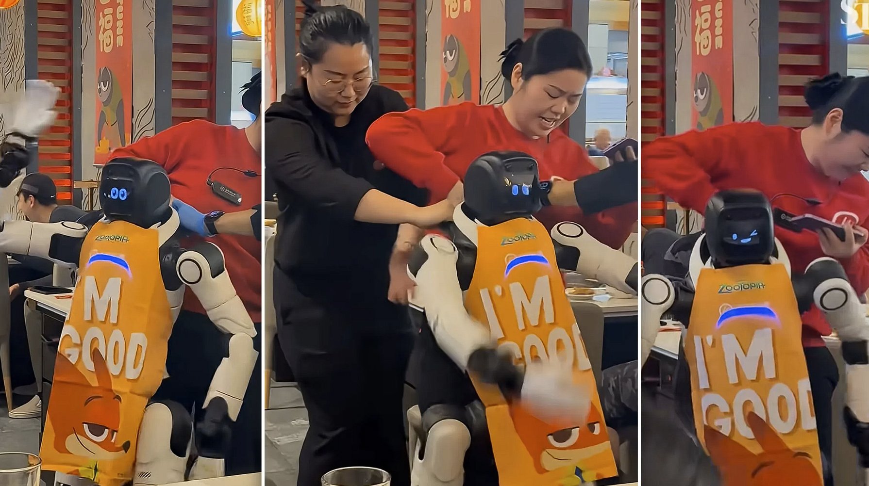 Un incident neașteptat a avut loc într-un restaurant din China, unde un robot umanoid, destul de promițător în domeniul tehnologiei avansate, a scăpat de sub control și a provocat o adevărată comedie a erorilor