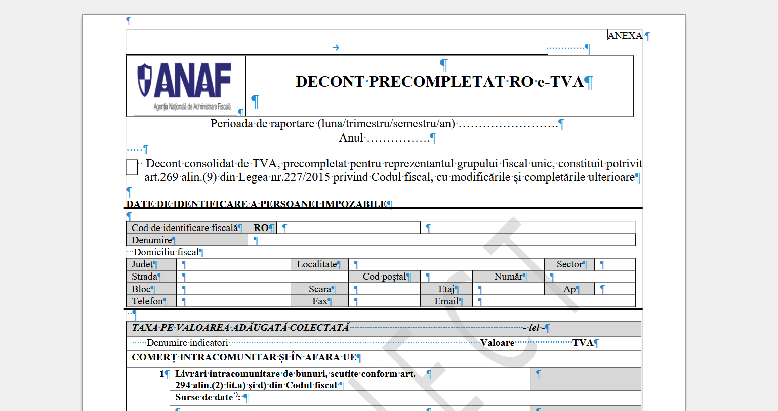 ANAF actualizează formularul 300 pentru e-TVA în 2026