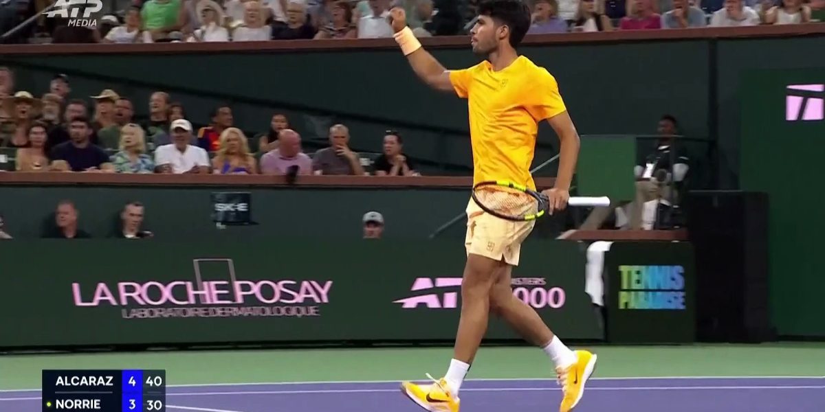 Carlos Alcaraz s-a calificat în a cincea sa semifinală consecutivă la Indian Wells, după o victorie clară, 6-3, 6-4, în fața britanicului Cameron Norrie