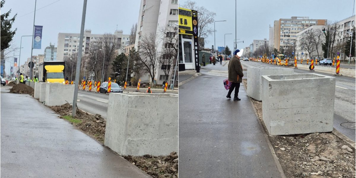 Zeci de jardiniere uriașe de beton pe Prelungirea Ghencea au stârnit o avalanșă de reacții printre locuitorii zonei