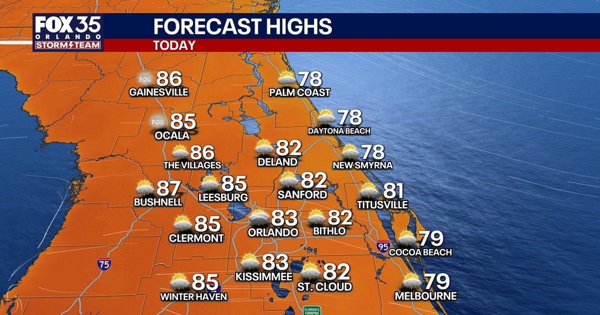 Vremea plăcută continuă în Florida Centrală, dar suspiciunile de ploi ocazionale rămân pe tapet pentru această săptămână, având în vedere un model climatic ce implică atât temperaturi moderate, cât și potențiale averse paușale