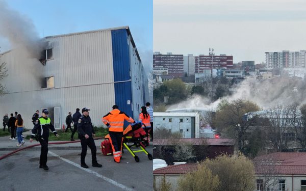Incendiu violent în Constanța: 41 de familii, evacuate. Blocul, nelocuibil