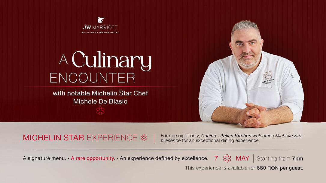 Chef MICHELE De Blasio, la Cucina pentru o seară: un festin stelar