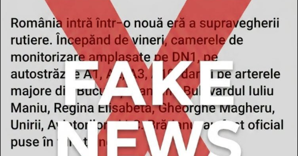 MAI: Monitorizarea traficului, un nou fake news demontat