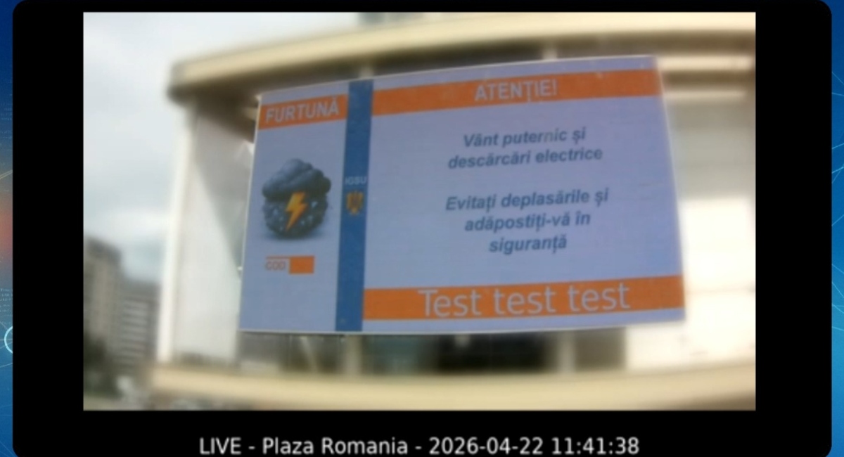 Alerte meteo, în MINUTUL UNU: București și alte 17 orașe, pe panouri