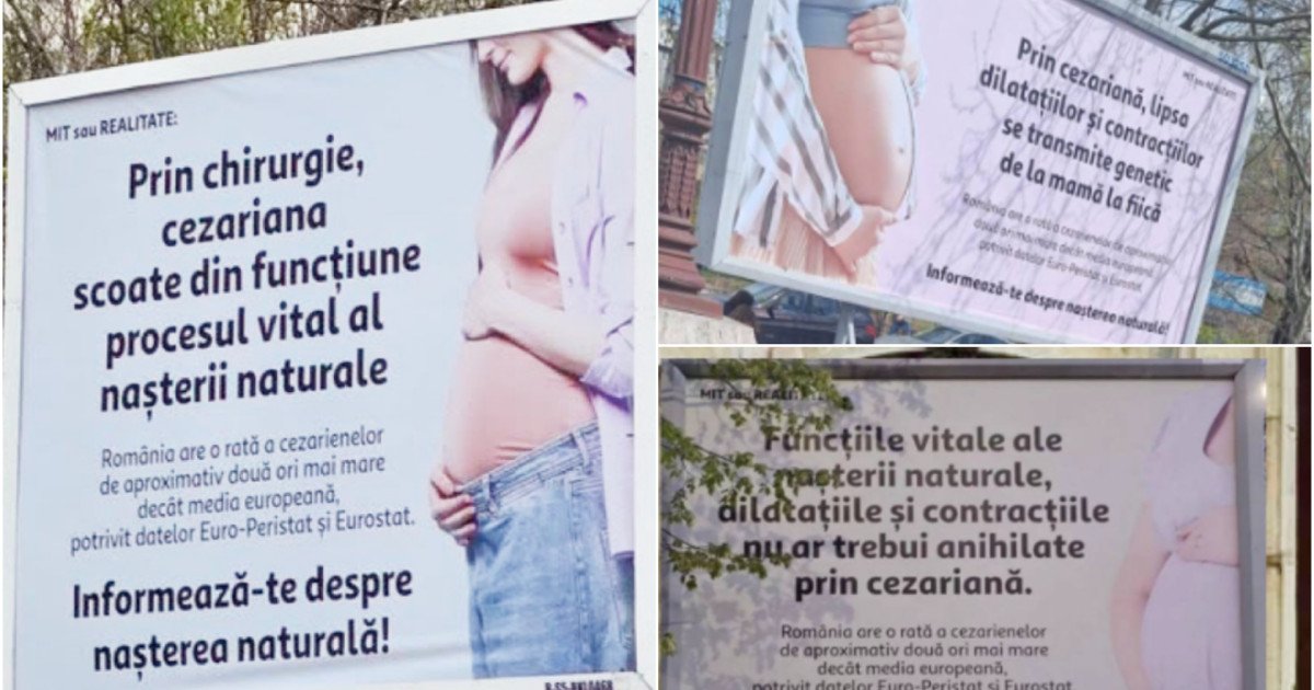 Colegiul Medicilor, reacție DURĂ la panourile anti-cezariană din București