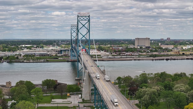 The Ambassador Bridge has lost its spot as the busiest U.S.-Canada trade corridor