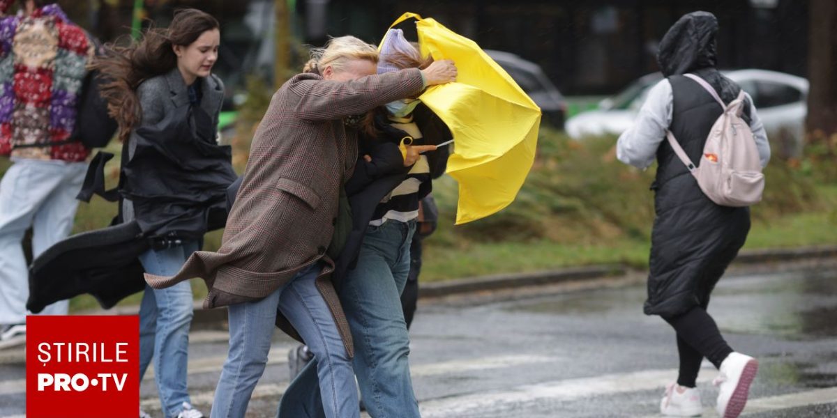 Vreme instabilă în România, până sâmbătă: vânt puternic, ploi și averse cu grindină și fulgere. Zonele afectate