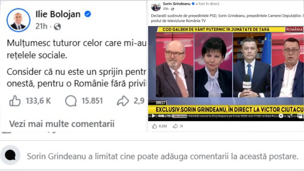Bolojan, asalt pe Facebook: Grindeanu blochează reacțiile. Premierul, victorie zdrobitoare
