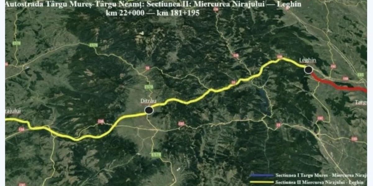A8 avansează: Licitație lansată de CNAIR pentru tronsonul Miercurea Nirajului-Sărățen