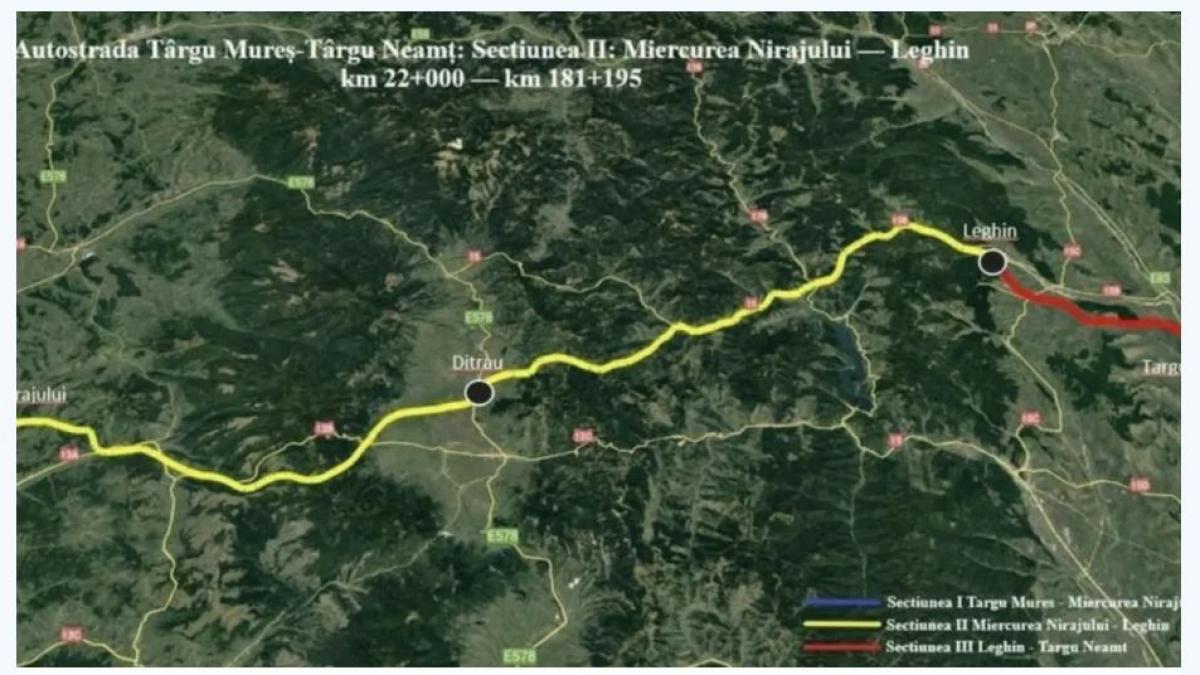 A8 avansează: Licitație lansată de CNAIR pentru tronsonul Miercurea Nirajului-Sărățen