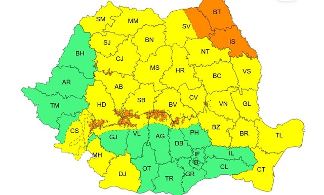 Vreme rece, ninsori și polei în România: Cod galben și portocaliu