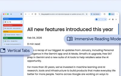 Google lansează două funcții noi pentru Chrome: tab-uri verticale și mod citire extins Google introduce începând de astăzi două funcții noi pentru browserul Chrome, menite să îmbunătățească experiența de navigare și să sporească productivitatea utilizatorilor
