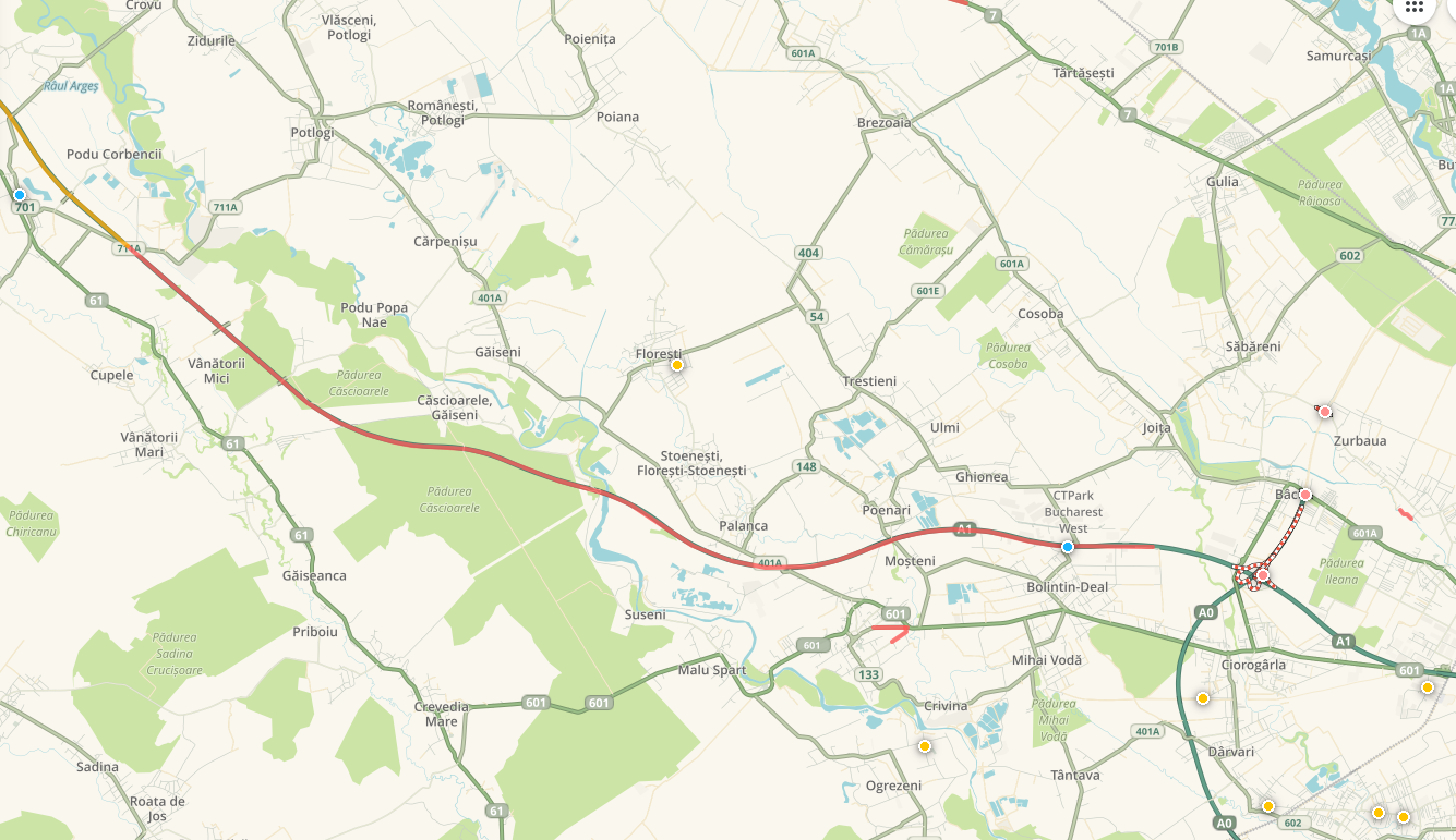 Cozi infernale pe A1: 20 km până în București! Rutele ocolitoare