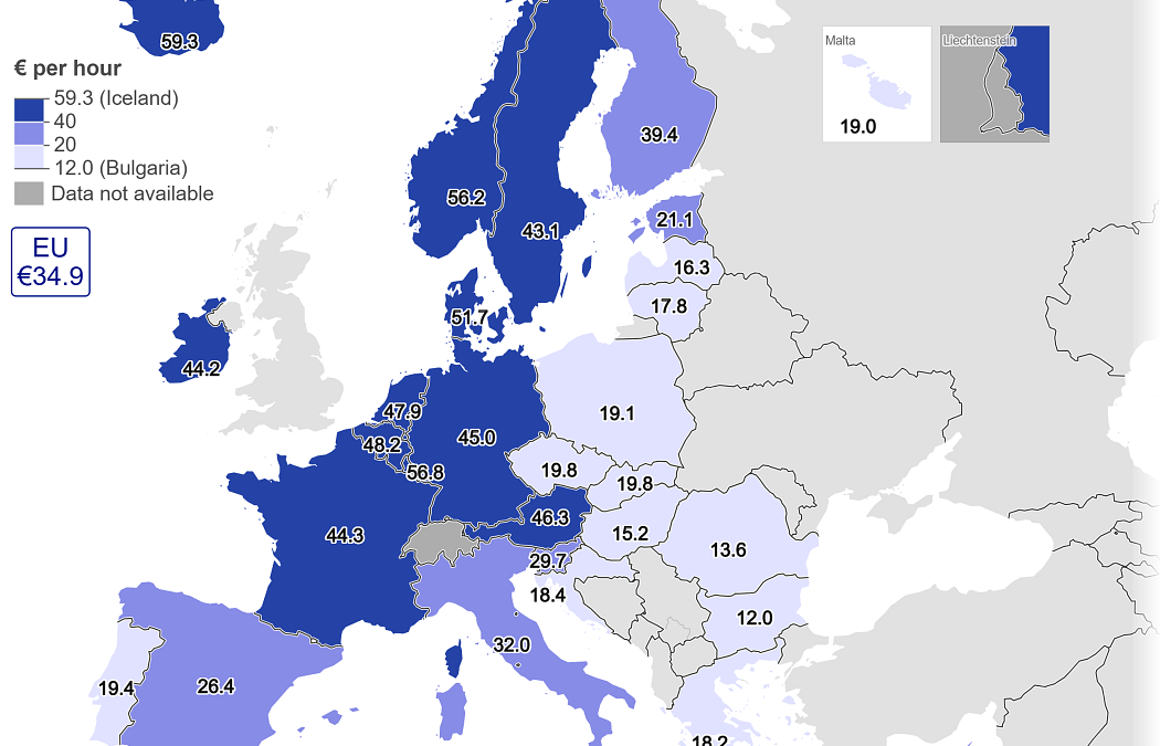 Românii muncesc mai mult, dar câștigă în continuare puțin în raport cu Europa