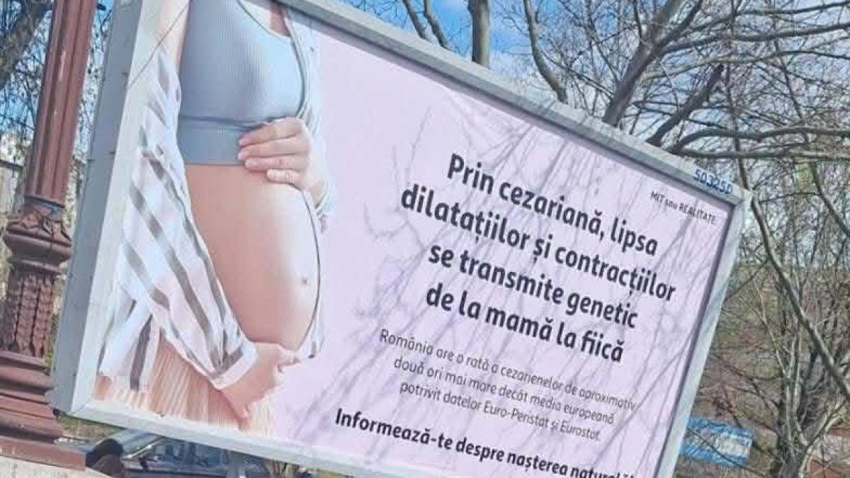 Panourile anti-cezariană în București, contestate de Colegiul Medicilor