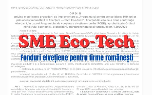 Fonduri elvețiene de 288 milioane lei pentru firmele din România, modificate înainte de lansare