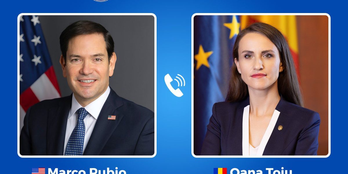 Ministrul Afacerilor Externe, Oana Țoiu, a discutat joi seară, prin telefon, cu Secretarul de Stat american Marco Rubio