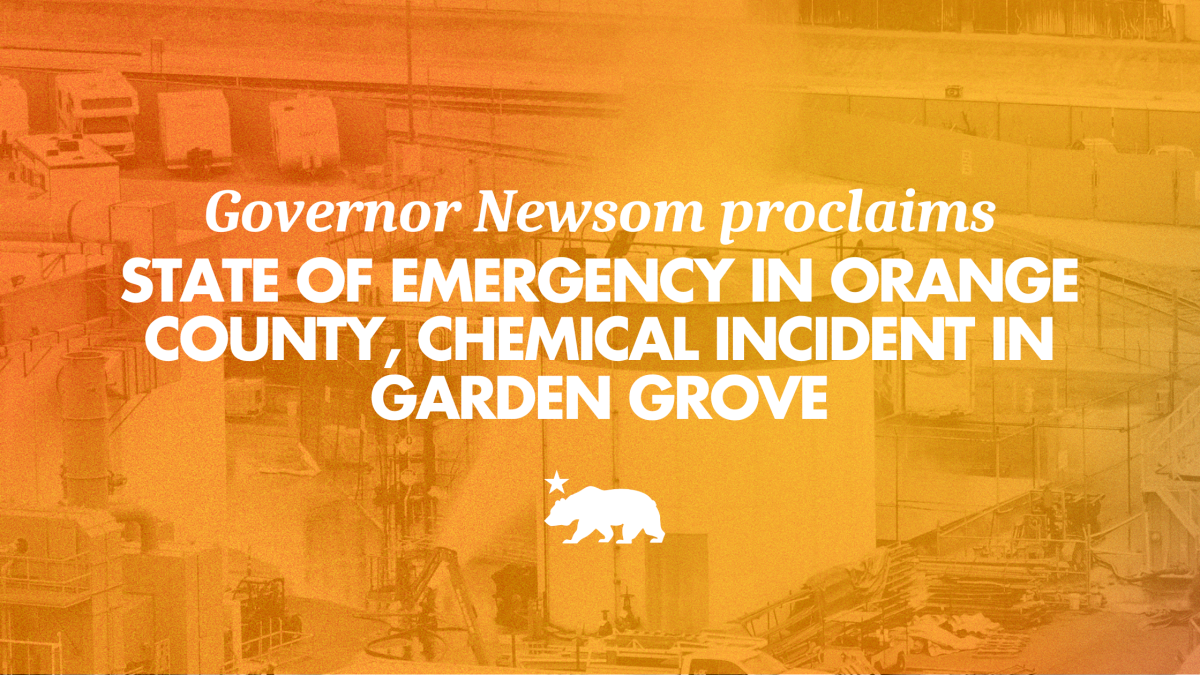 Newsom, stare de urgență în Orange County după incidentul chimic din Garden Grove
