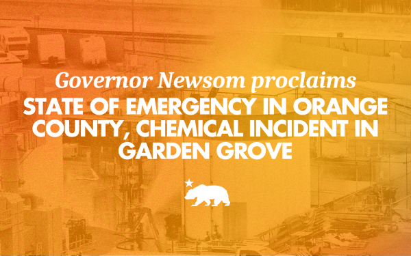 Newsom, stare de urgență în Orange County după incidentul chimic din Garden Grove