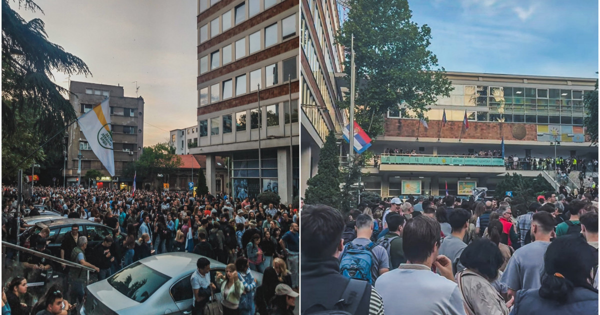 Șofer teribilist la Belgrad: Mașina-n mulțime, haos la proteste