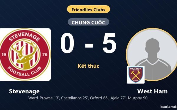 West Ham zdrobește Stevenage la Cupă