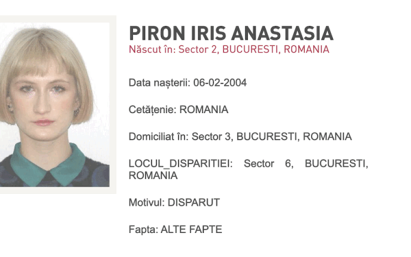 București: Tânără de 22 de ani dispărută, RO-ALERT emis