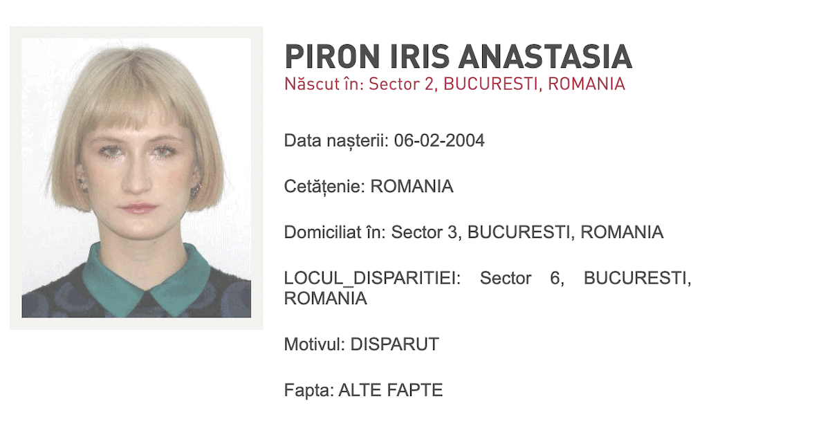București: Tânără de 22 de ani dispărută, RO-ALERT emis