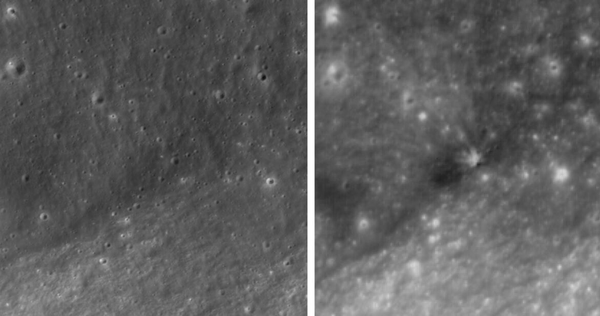 Luna, lovită: Crater nou, imagini SpaceX uluitoare