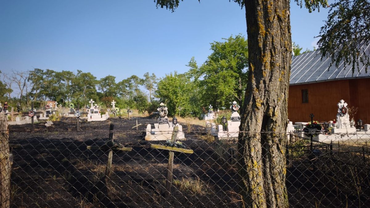 Incendiu în cimitirul din Botoșani: Lumânare nesupravegheată a pus pe jar crucile
