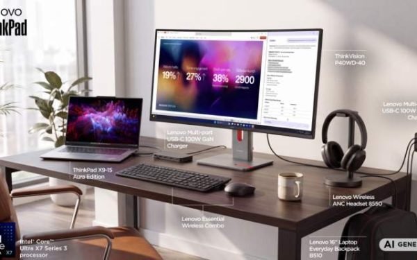 Lenovo Think: Biroul tău inteligent cu monitor, tastatură, mouse și hub